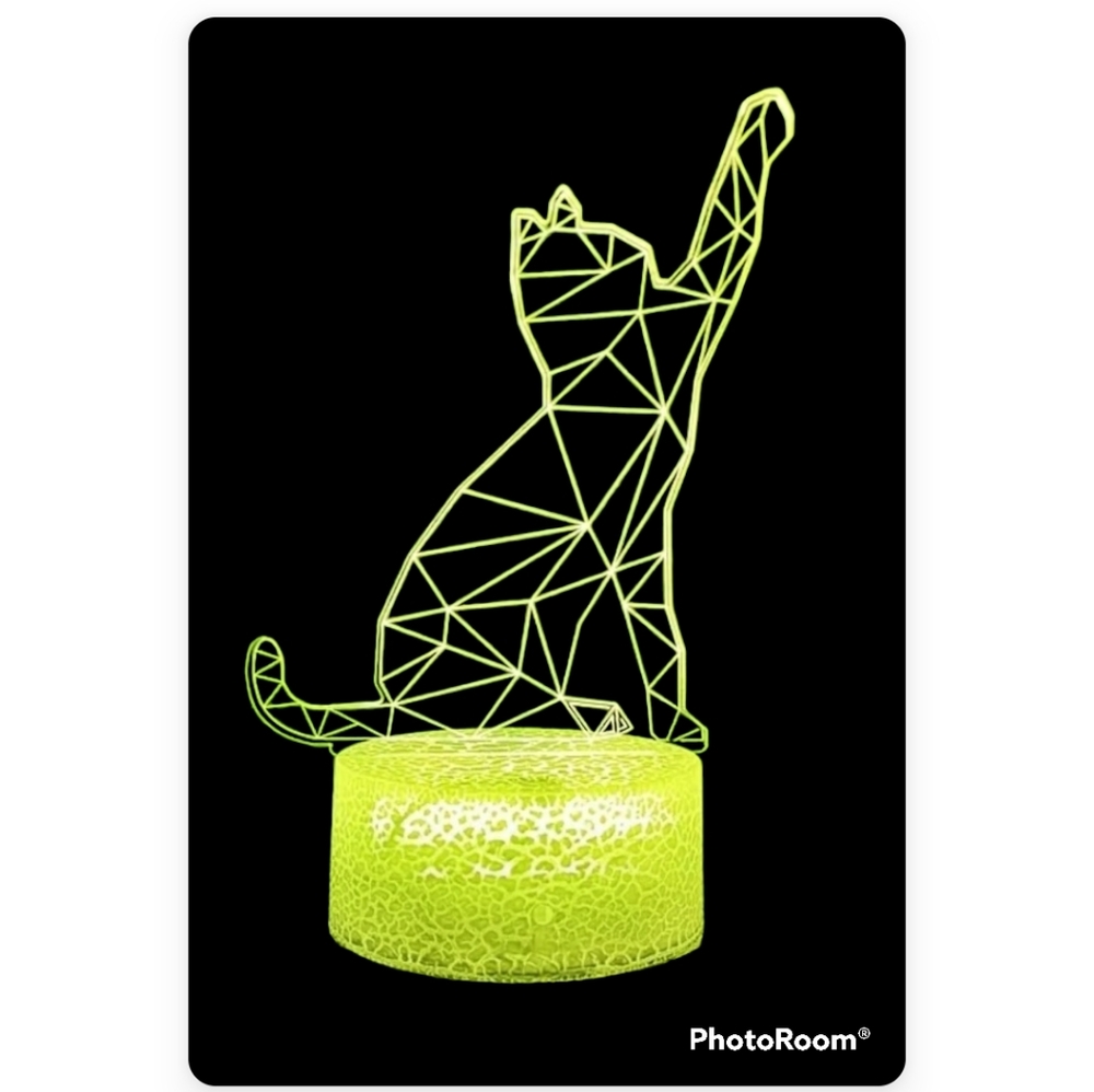 Changing Colors Kitty Cat Night Ambient USB Light 7.5 x 5 Inches - Picture 5 of 6